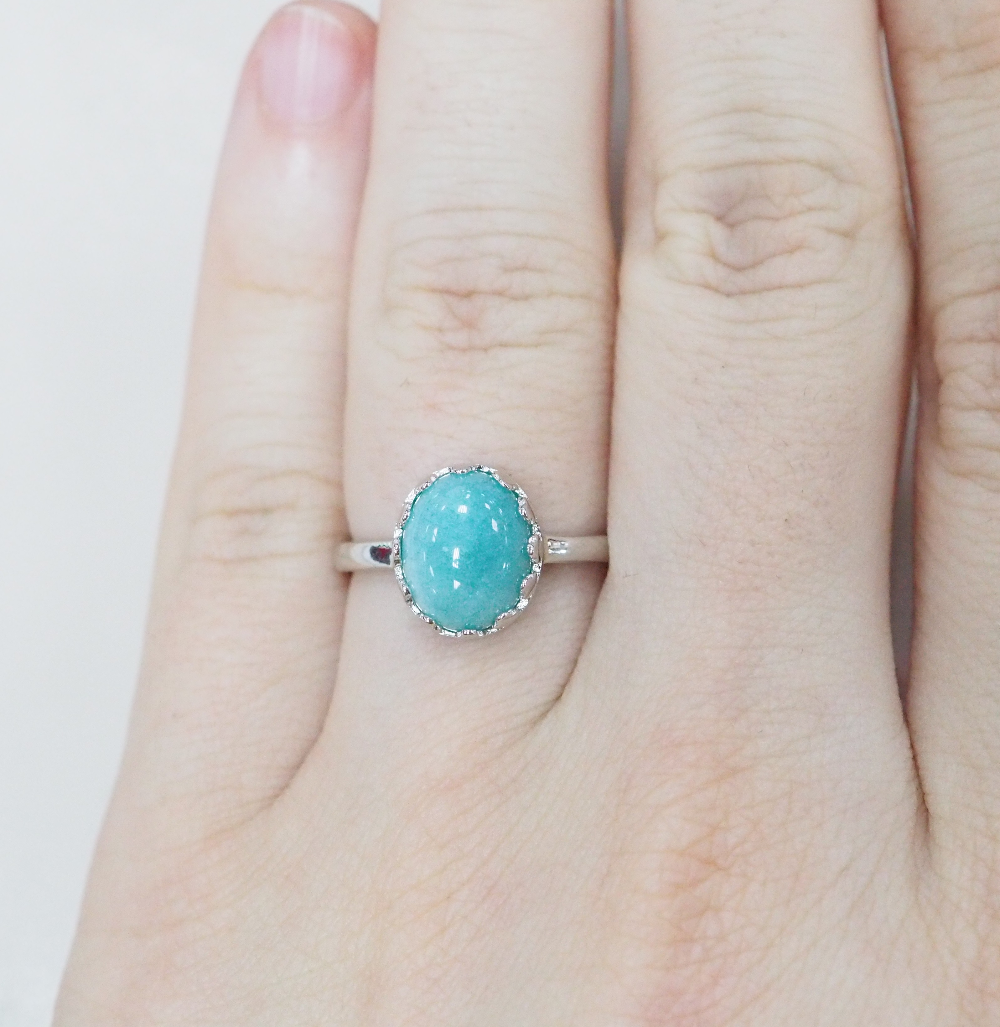 Серебряное кольцо с амазонитом